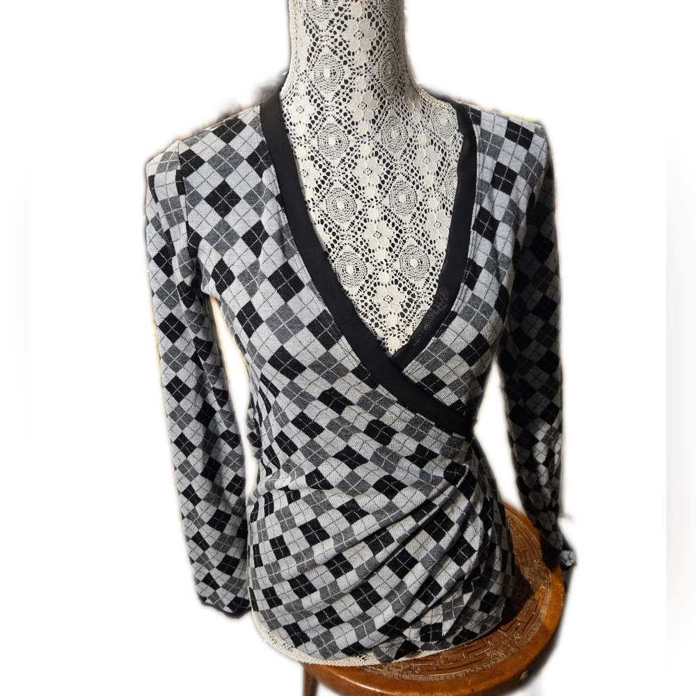 Gershon Bram Argyle Check Tie Around Top